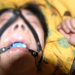 顔にかかった精子